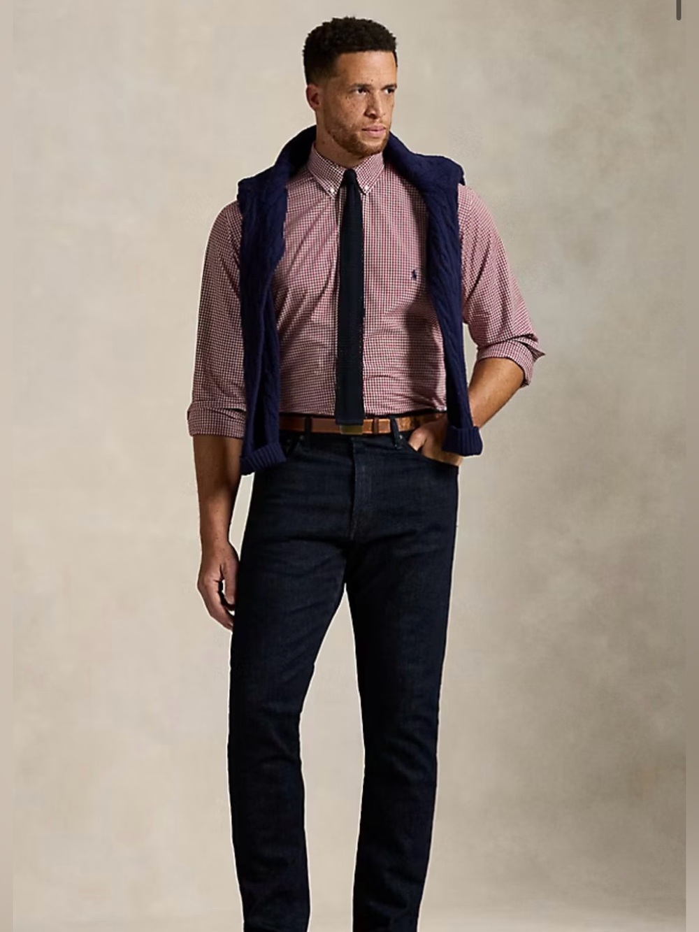 Ralph Lauren 100% cotton gingham button-down size M